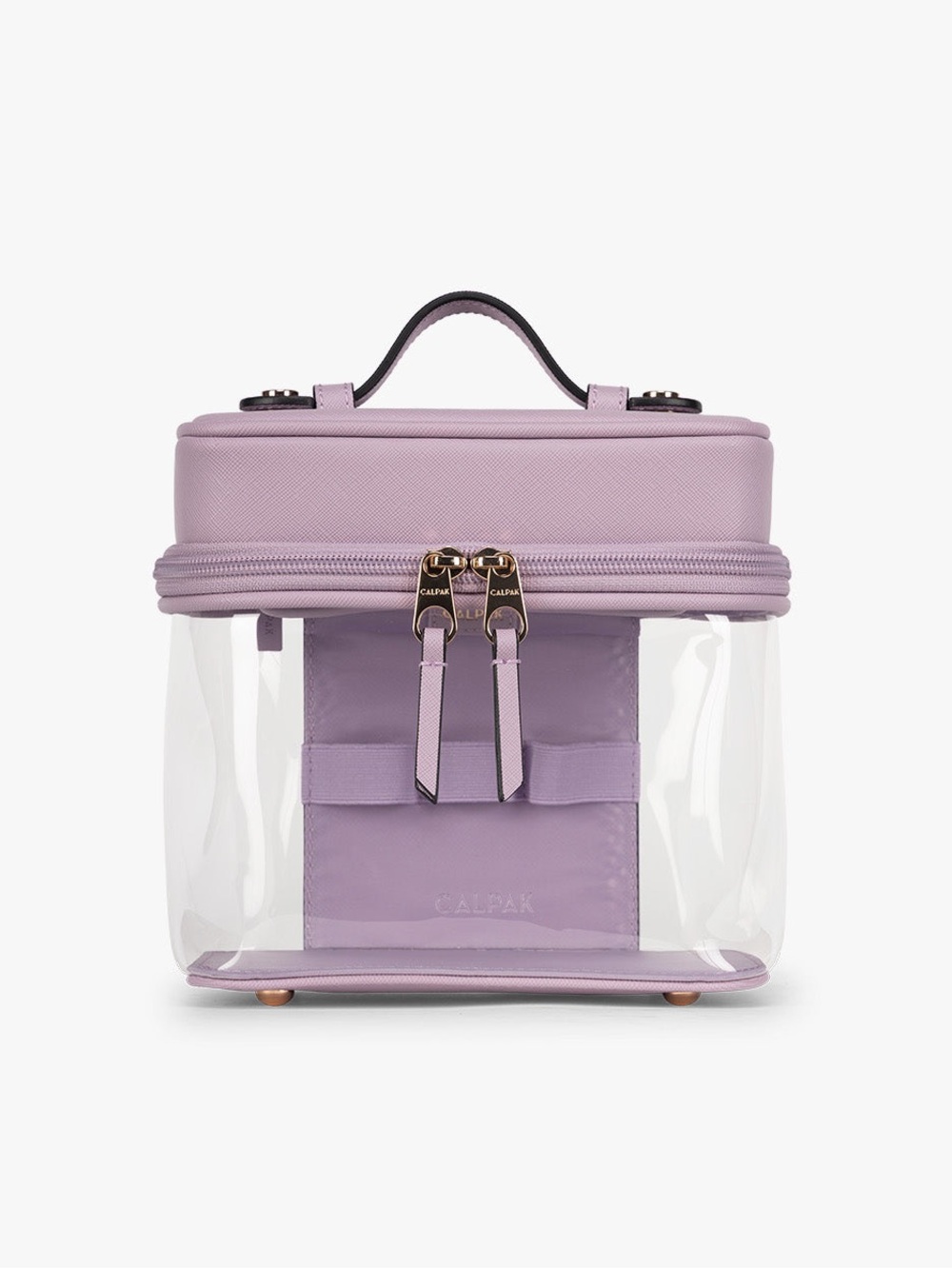 Calpak Lavender Clear Train Case with Top Compartment - Cosmetic Case